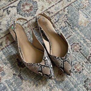 Madden girl Snake Print Slingback Flats